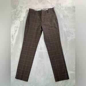 H&M Checkered Dark Brown Trousers